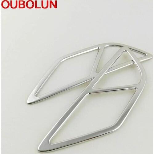OUBOLUN ABS Chrome Rear Tail Fog Lamp Light Cap Mask Sticker Accessories Moulding Cover 2Pcs For Toyota RAV4 RAV 4 2016