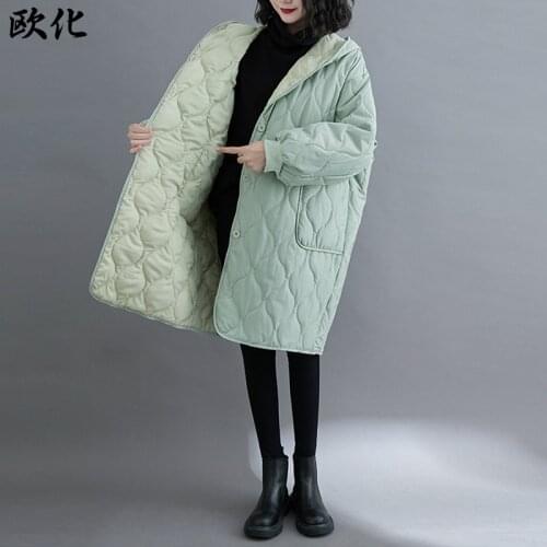 New Large Size Coats Women Padded Hooded Parka Big Size Plaid Long Cotton-Padded Jacket Parka Female Oversize Parkas 4XL 5XL 6XL