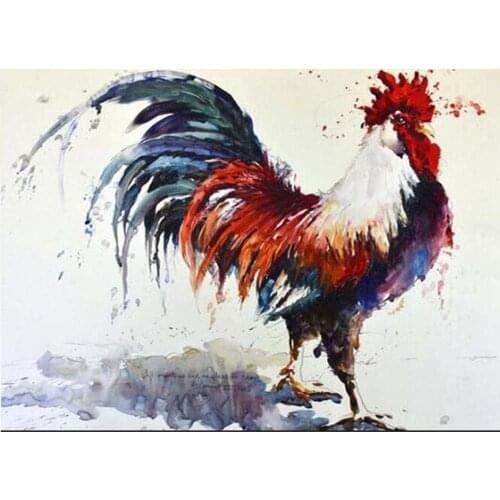 Full Square/Round 5D DIY Diamond Painting Rooster Animal Pictures 3D Embroidery Mosaic Rhinestones Art Stickers Room Decor DF464