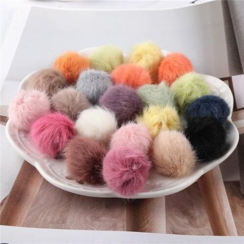 10pcs 2.5cm Diy Pompon Fur Balls Pompoms For Keychain Jewelry Earring Fluffy Pom Pom Ball Diy Crafts Hair Accessories Material