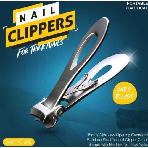 Professional Nail Clippers Stainless Steel Wide Jaw Opening Manicure Fingernail Cutter Thick Hard Ingrown Toenail Scissors Tools