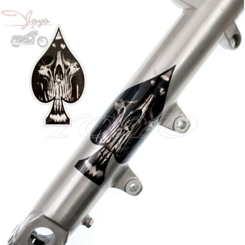 Transparent Ace Skull Decal Front Fork Decals Fender Sticker Fairing Graphic Stickers For Honda Shadow Magna Rebel VTX Goldwing