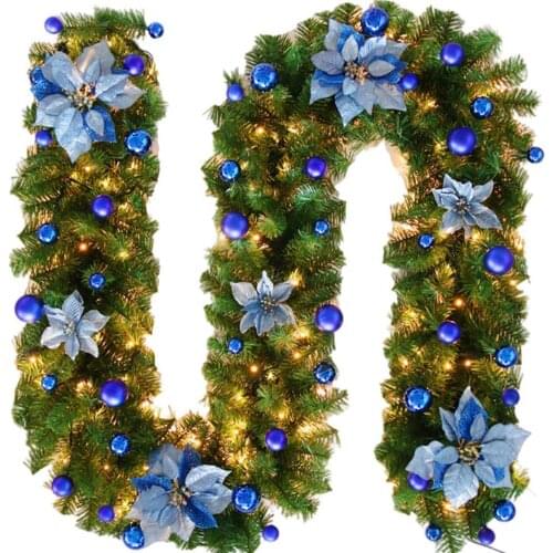 Christmas Light Garland 2.7m Artificial Xmas Tree Rattan Lamp Stair Corridor Strip Light Wedding New Year 2022 Christmas Decor