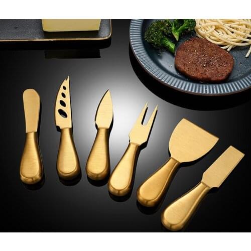 1Pc Silver Knife Cheese Cutlery Kitchen Golden Style Baking Tools Multi Functional Purpose Stainless Steel Kitchen Sets