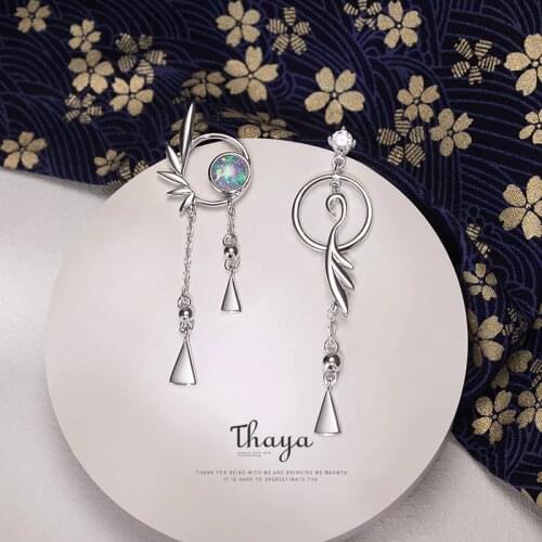 Thaya Authentic 925 Sterling Silver Flamingo Earrings Stud Earrings For Women Dangle Japanese Style Earring Fine Jewelry Gifts