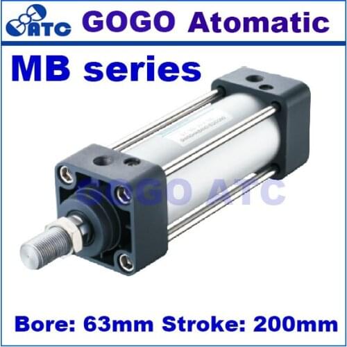 SMC type MBB63-200 bore 63mm stroke 200mm standard type double acting single rod air cylinder