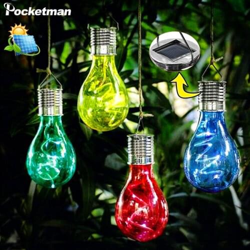 Solar Light Outdoor Garden Courtyard Corridor Path Solar Bulb Light Wedding Party Bulb Decoration Lantern Camping Chandelier