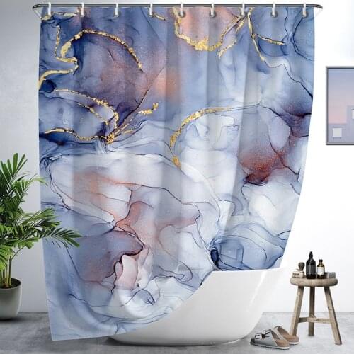 Marble Stain Theme Modern Abstract Shower Curtain Bathroom Cute 3D Print Waterproof Fabric With Hooks Art Decor Bathtub Curtain