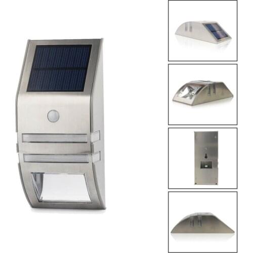 LightInBox Led Solar Wall Light PIR Motion Sensor Garden Lights Wall Motion PIR Lamp Stainless Steel Solar Wall Lamp