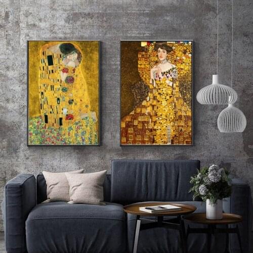 Gustav Klimt Retro Vintage Classic Decorative Painting Wall Art Poster For Living Room Decoration Home Decor