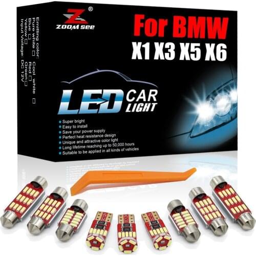 12-24V Brightest White Canbus LED Interior Kit For BMW X1 E84 X3 E83 F25 X5 E53 E70 X6 E71 2000-2015 Vehicle Indoor Trunk Light