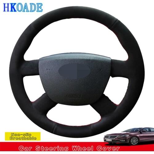 Handsewing Hige Soft Suede Car Steering Wheel Covers Wrap For Focus 2 2005-2011 Ford Kuga 2008-2011 Transit 2010 C-MAX 2007-2010