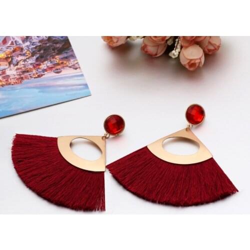 ZOSHI Brand Tassel Earrings Women Fashion Jewelry Bohemian Drop Dangle Long Earrings Silk Fabric Ethnic Vintage Earrings