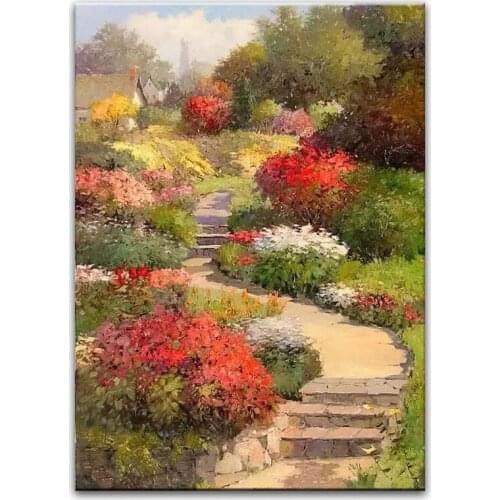 100% hand painted oil painting Home decoration high quality landscape knife painting pictures DM16072115