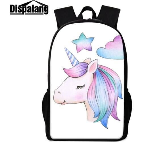 16 Inch Large Capacity School Backpack Unicorn Sublimation Schoolbags Custom Logo Bookbags For Girls Heat Transfer Shoulder Bag