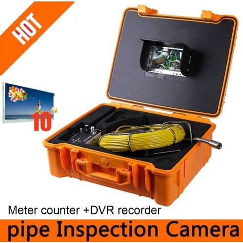 30mm autoself leving DVR counter Endoscope Snake Sewer Camera Pipe Wall Inspection camera kit with ABS box