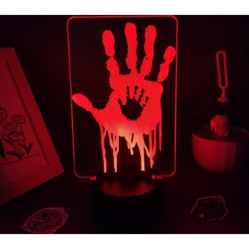 Death Stranding Game Mark LOGO Palm Print 3D Lamps Led RGB Neon Night Lights Colorful Gift For Friends Bed Room Table Decoration