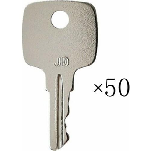 50pc For John Deere Ignition Key for Backhoes Loaders Tractors Genuine 322, 330, 332, 655, 755, 756, 855