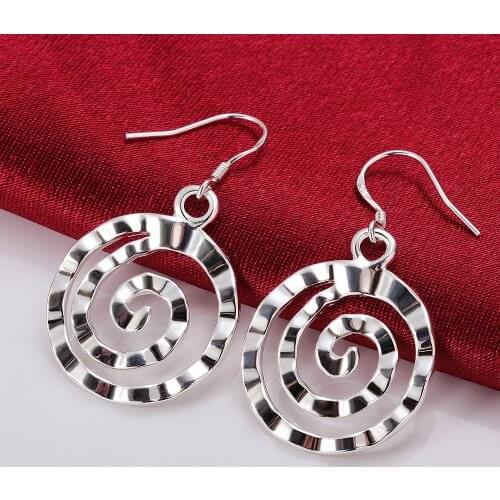 Accessories Christmas Gift!!Ornaments silver plated Earring silver plated Fashion Jewelry For Female brincos,Round Thread E353