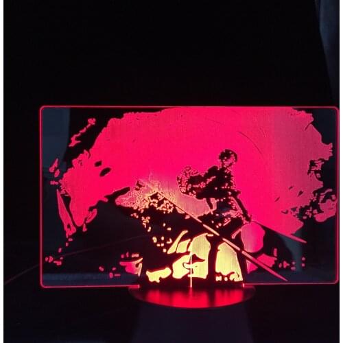 Anime Attack On Titans Eren Jaeger 3D ANIME Nightlight For Child Birthday Gift Bedroom Decor Led Lamp