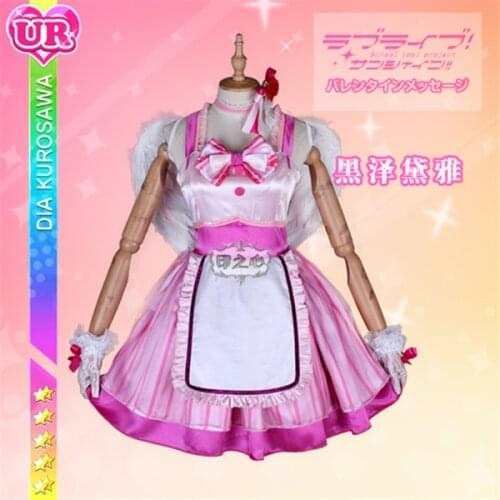 Anime Love Live Sunshine AZALEA GALAXY Cosplay Costume Dia Kurosawa Pink Dress wing Full sets A