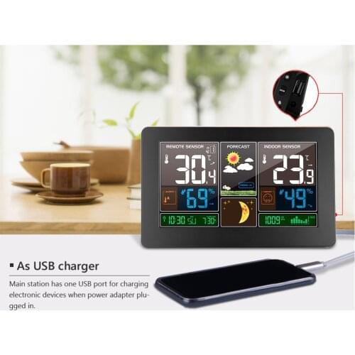 Wireless Weather Station 3-in-1 Weather Thermometer Hygrometer Barometer Temperature Monitor Humidity Meter Air Pressure Gauge