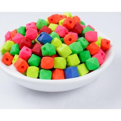 Acrylic Hexagon Beads 50/100/150/200 8mm Random Colors Loose Beads for DIY Handmade Necklace Bracelet Accesories Wholesale
