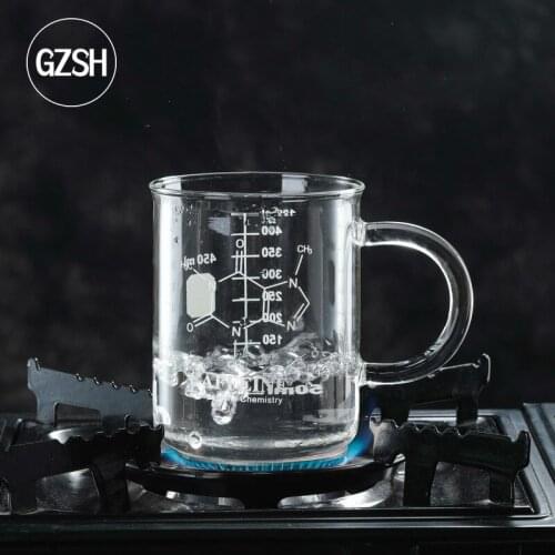 Scale Cup with Handle 450ml High-bay Acid Heat-resistant Glass Drinking Cup, Mugs Coffee Cups Glass Tea Cup