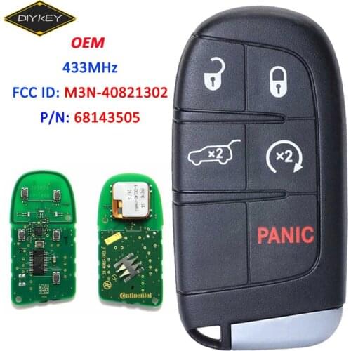DIYKEY OEM M3N-40821302 Smart Remote Car Key Fob 5 Button 433MHz for Jeep Grand Cherokee 2014 2015 2016 2017 2018 2019 68143505