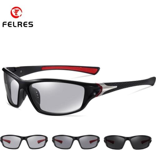 FELRES Sport Photochromic Polarized Sunglasses For Men Outdoor Driving Fishing Cycling UV400 Goggles With Box 3029