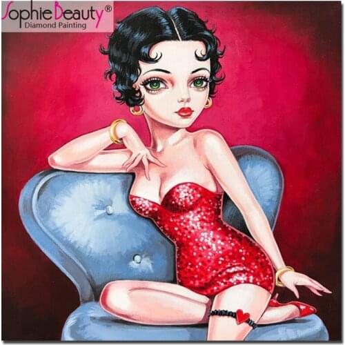 Sophie Beauty Diy Diamond Painting Cross Stitch Full Handcraft Embroidery Sexy Girl Rhinestones Mosaic Needlework Room Arts C263