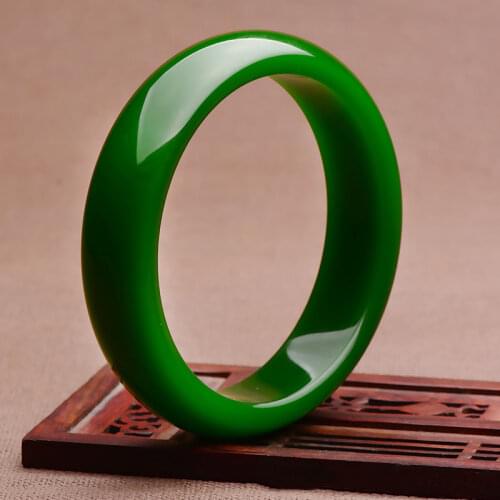 Chinese Natural Spinach Green Hand-carved Wide Bar Jade Bracelet Fashion Boutique Jewelry Men and Women Bracelets Popular Gifts