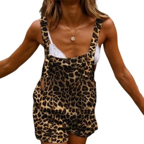 Overalls Women Summer Short Jumpsuit Floral Print Sleeveless Suspender Wide Leg Buttons Romper Streetwear combinaison femme 3XL