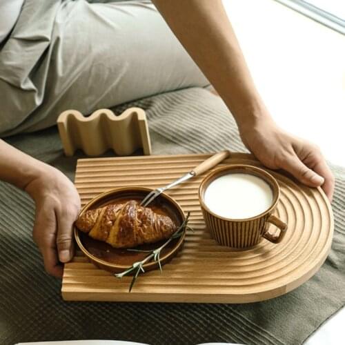 Creative Breadboard Wooden Tray Round Diamond Square Bread Plate Dessert Storage Placement Art Furnishing Home Decor