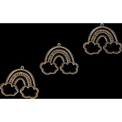 Brass Hollow Single Pendant Rainbow Pendant Earring Bracelet Charm Pendant, used for handmade DIY jewelry making accessories