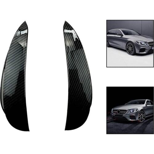 Hot 2Pcs For Benz E Class W213 2016-2019 E43 E53 AMG Car Exterior Body Side Front Bumper Lip Trim Cover Stickers