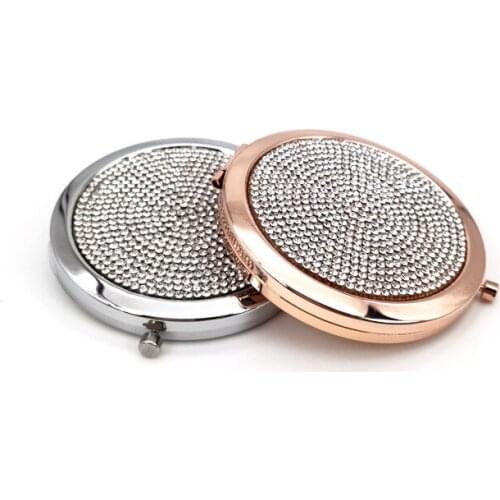 2021 Fashion Portable Makeup Mirror Round Metal Sticker Mirror Gift Portable Mirror Flip Round Mirror Girl Hand-held Mirror