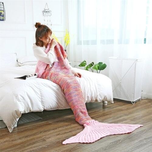 Fish Tail Blanket Soft Fish Tail For Sofa Cover Adult Children Relax Sleeping Nap Colorful Blankets New Years Xmas Gift