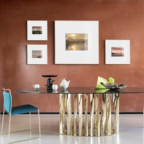 Coastal Sunrise Nature Scenery Wall Poster Nordic Canvas Art Print Sky Sea Sunset Painting Landscape Scandinavian Decor Picture