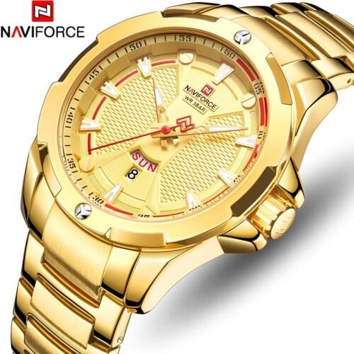 NAVIFORCE Top Brand Men Watch Luxury Gold Business Quartz Watches Mens Fashion Military Sport Waterproof Clock Relogio Masculino