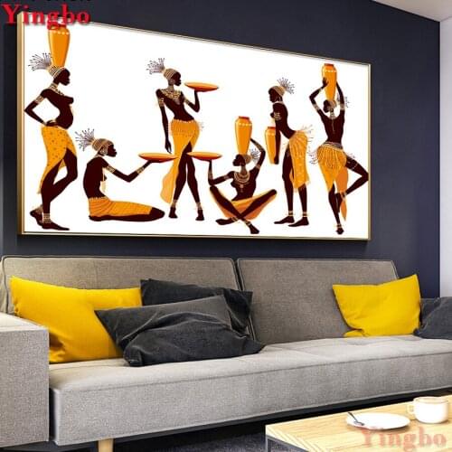 New Arrival Diamond Painting African Women Handmade Home Decor Full Round Drill Diamond Embroidery Sale Rhinestone Pictures