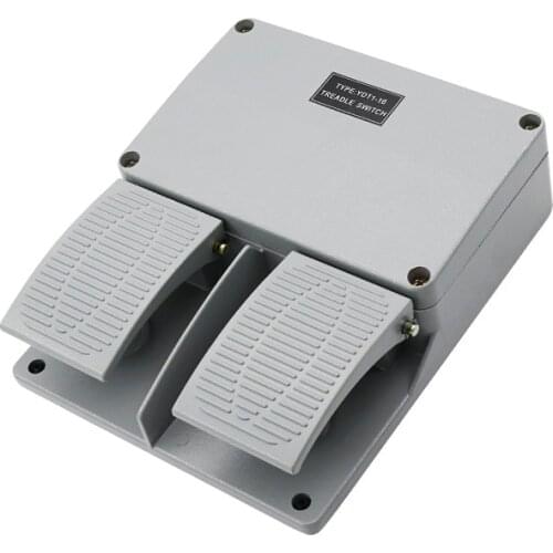 Foot switch YDT1-16 aluminum shell gray double pedal switch machine tool accessories switch