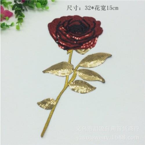 Wholesale 20pcs 32*15CM Embroidered Sewing On Patch Iron-On Patch Stickers For Clothes Sewing Fabric Applique Supplies YH24