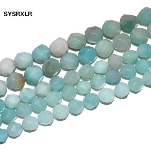 Wholesale Faceted Amazonite Stone Natural Stone Beads Round Spacer Beads For Jewelry Making Diy Bracelet Necklace 6/8/10 MM