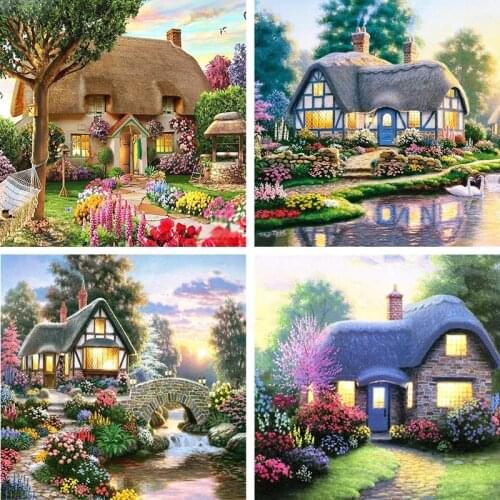 5d Round Diamond Painting / Warm And Lovely Home Modeling / Diy Diamond Embroidery /Home Decoration Cross Stitch Mosaic New Gift