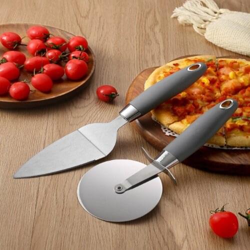 2 Patterns Stainless Steel Pizza Cutter Double Roller Pizza Knife Cutter Pastry Pasta Dough Crimper Kitchen Pizza Cake Tool