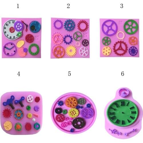 Cake fondant silicone mold Clock and mechanical baking Molds cake Decorations tools Polymer Clay Resin Candy Super Sculpey