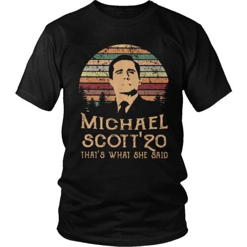 Unique Vintage Men Michael Scott T-Shirt Short Sleeve Cotton Tshirt Casual The Office TV Tee Shirt Plus Size Apparel Merch Gift
