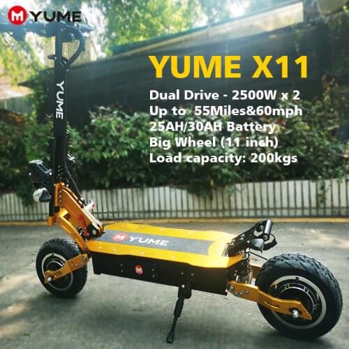 YUME 2021new powerful 60v 5000w dual motor 11inch fat tire electric scooter foldable 2 wheels e scooter golden for adult
