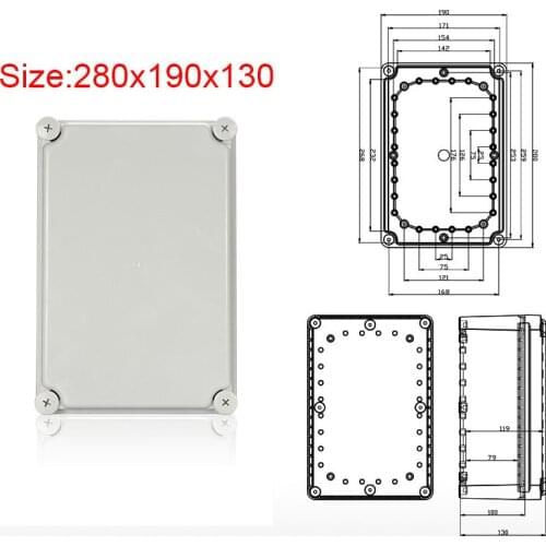 280*190*130 ABS Plastic IP67 Waterproof Nylon Junction Box DIY Outdoor Electrical Connection box Cable Branch box